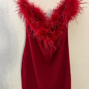 Windsor Scarlet Feathered Dress